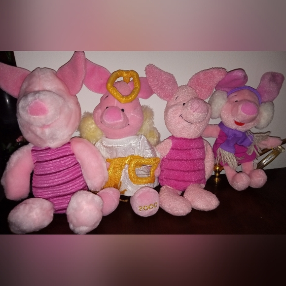Disney Other - Bundle, Vintage, Disney, Piglets beanies and Plush